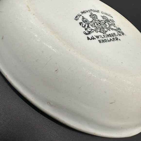 Vintage Soap Dish Royal Ironstone China Oval Wilkinson England White Retro As Is - Picture 10 of 14